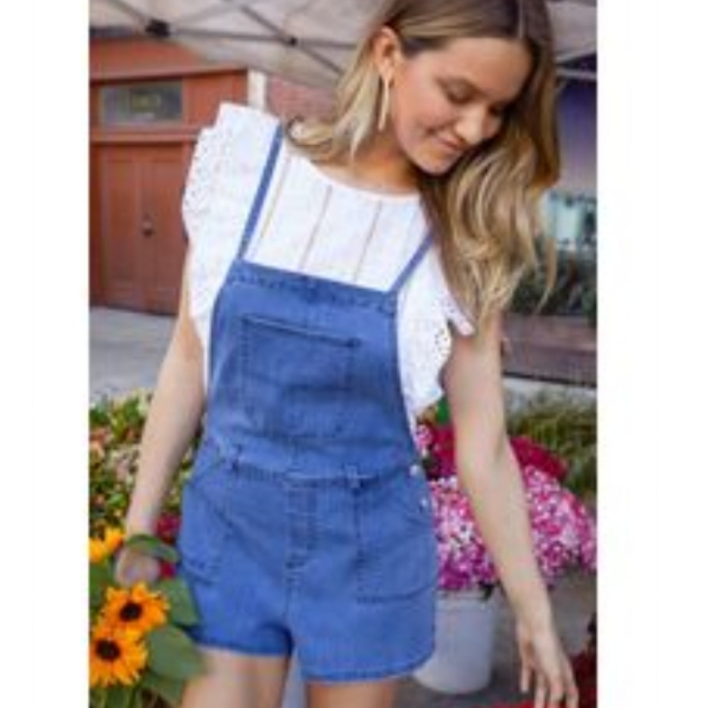 BB Dakota Blue Denim Tie Strap overall Shortall